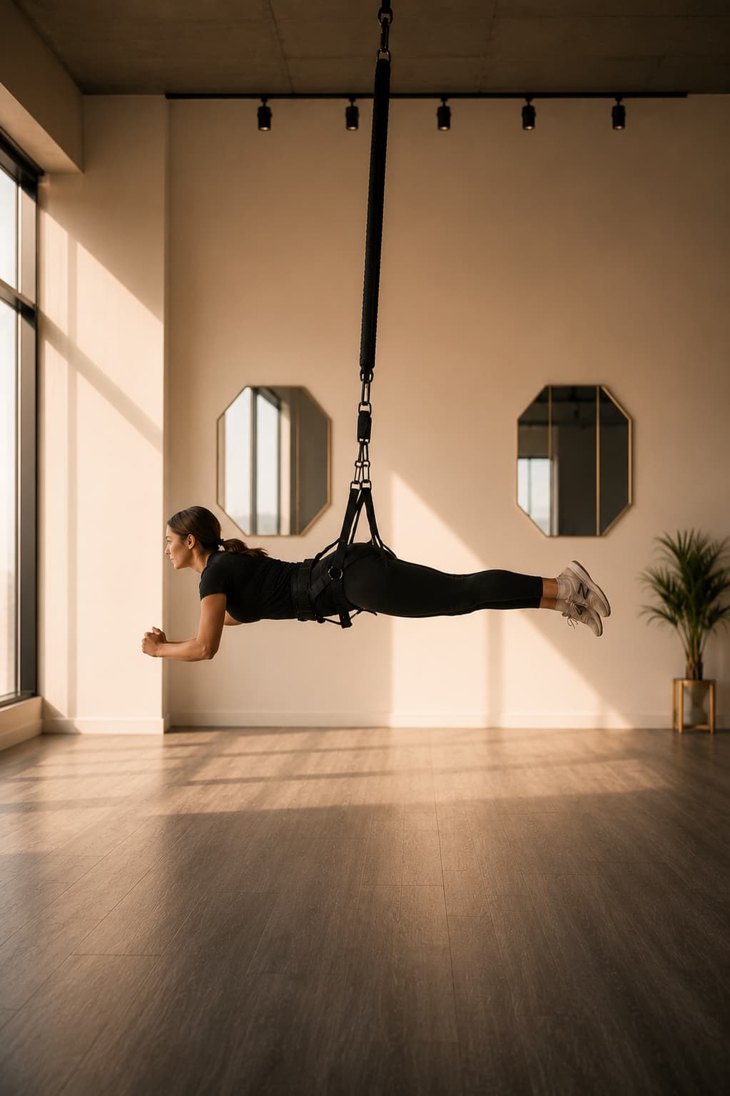 Women exercising in a bright boutique studio